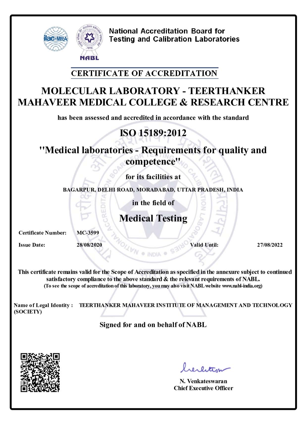 tmu's molecular laboratory certificate