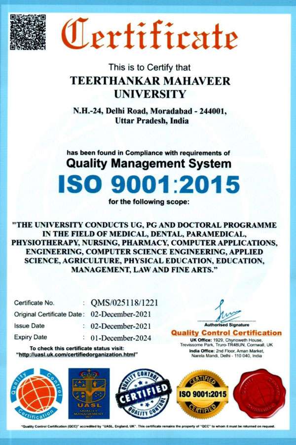tmu's quality management certificate 2