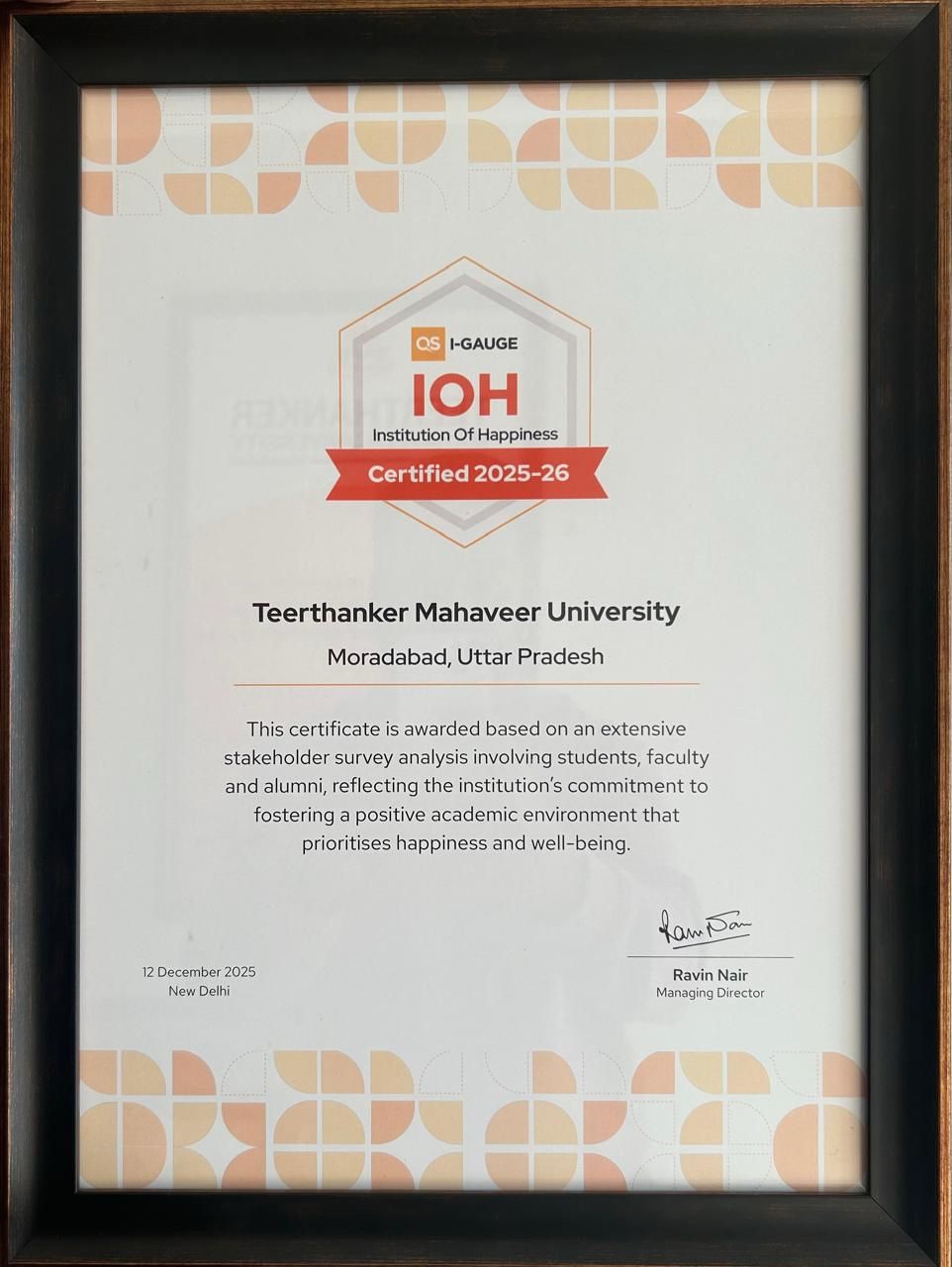 Institution of Happiness (IOH) 2025-26
