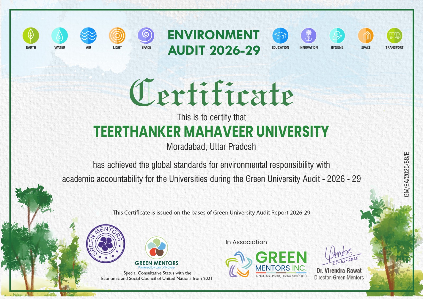 Environment & Green Audit Certificate