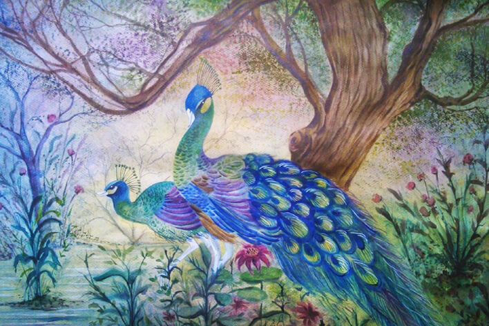 TMU fine art college peacock painting