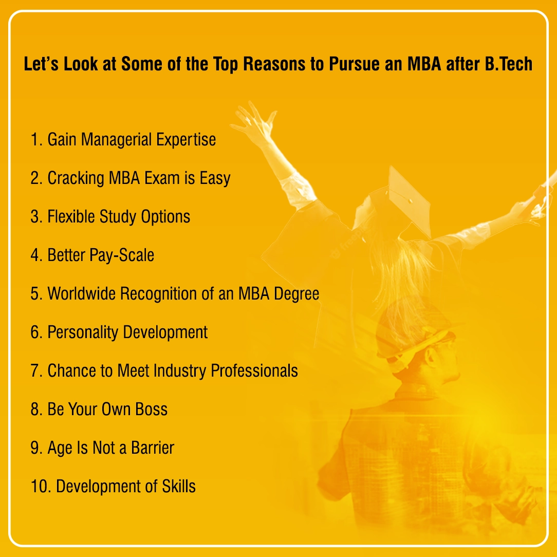 Top Reasons To Pick MBA After B.Tech