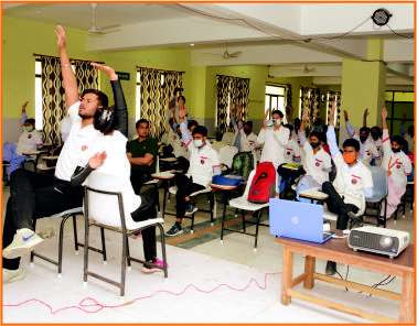 TMU college of nursing students palying indoor game