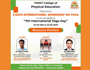 TMU on international yoga workshop