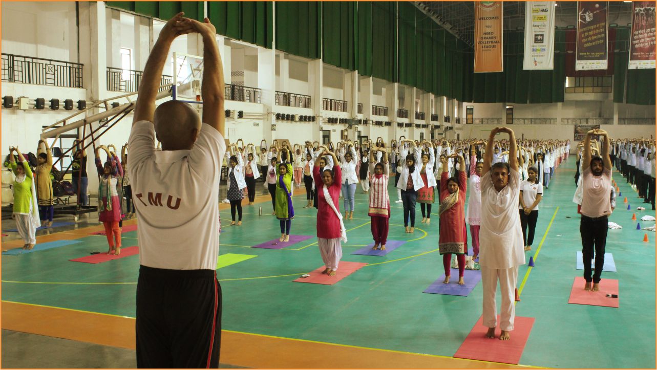 TMU college of nursing performing yoga