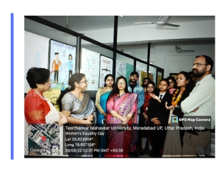 Prof. Datta speaking at Women's Equality Day event organized by the Faculty of Education