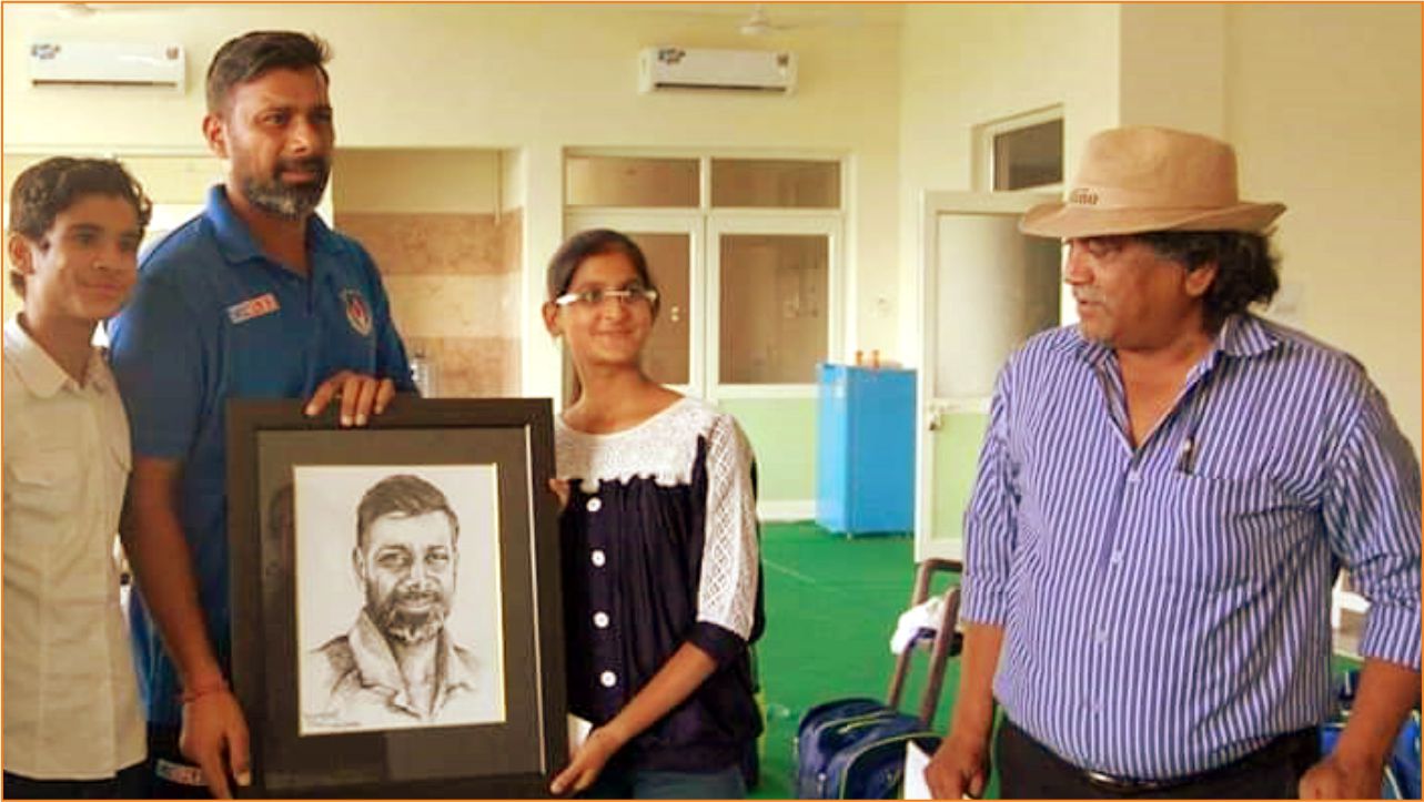 Portrait gifted to Indian Crickerter Mr. Praveen Kumar