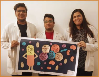TMU  medical college & research centre students created creative on chart paper 